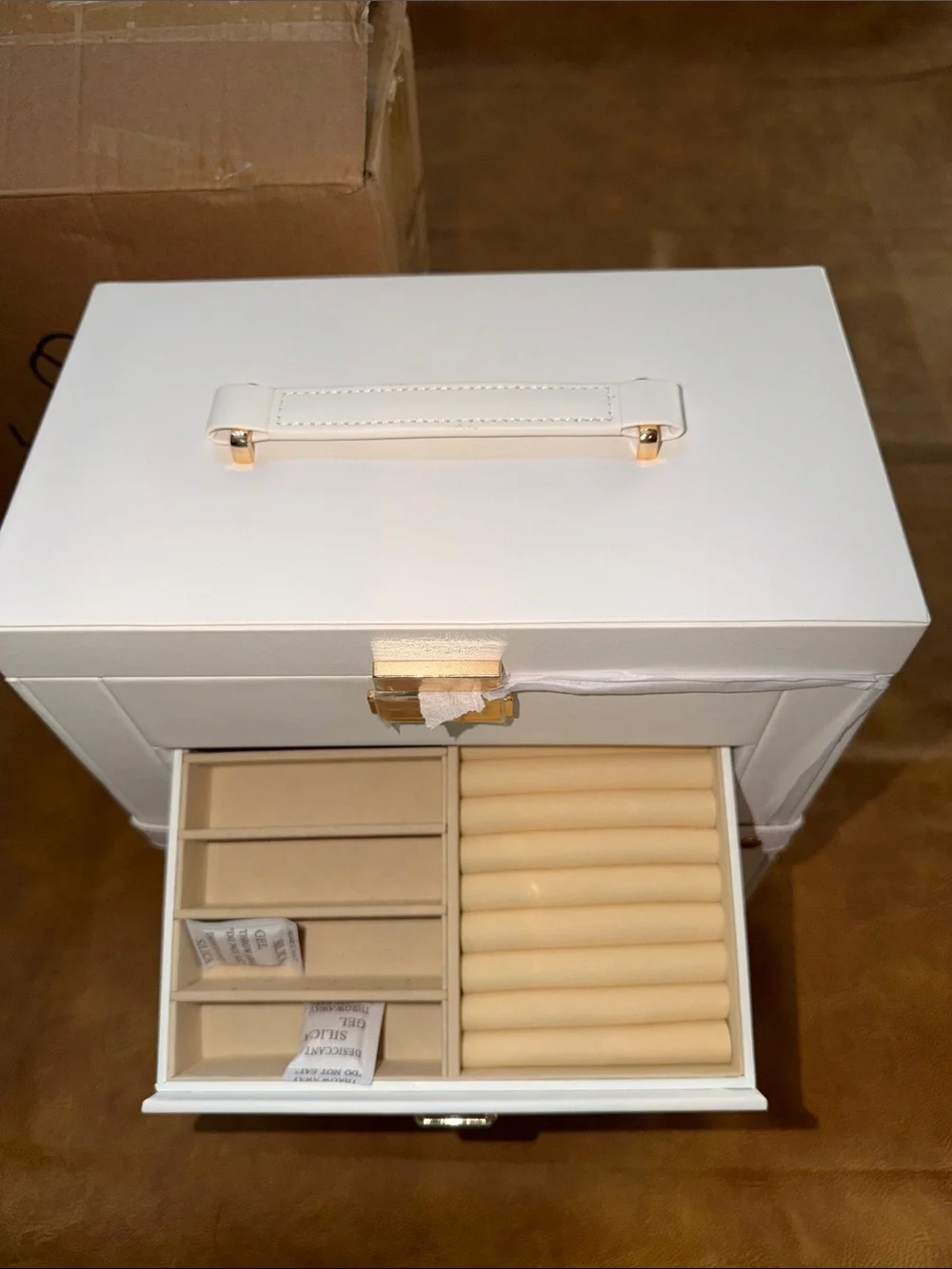 NIB VLANDO Large Jewelry Box, 6 Layer Storage Organizer, Removable Dividers
